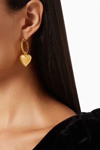 Cupid Drop Earrings in 24kt Gold-plated Brass