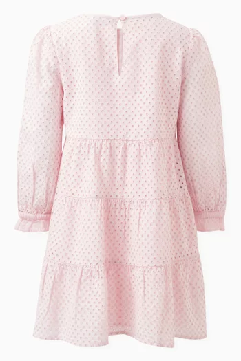 Essential Broderie Anglaise Tiered Dress in Cotton
