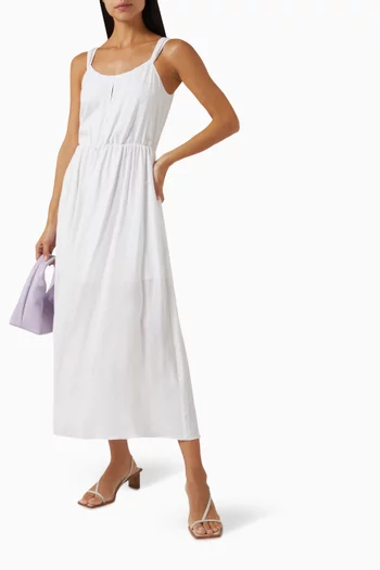 Sleeveless Maxi Dress in Linen-blend