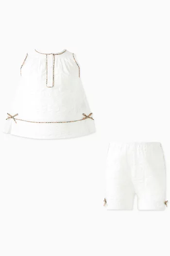 Top, Shorts & Hat Gift Set in Seersucker