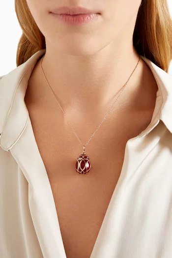 Heritage Palais Diamond & Guilloché Egg Necklace in 18kt Rose Gold