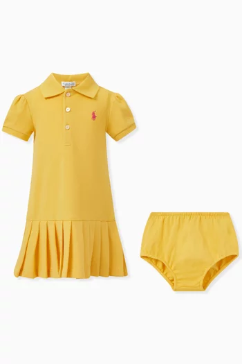 Short-Sleeve Polo Dress in Cotton