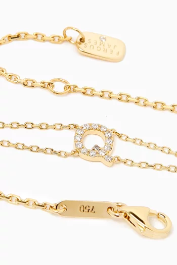 Letter "Q" Diamond Bracelet in 18kt Gold