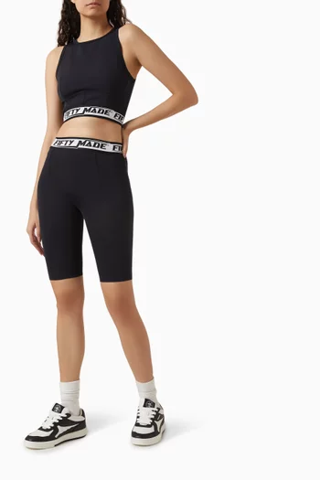 Logo Tape Biker Shorts in  Tech-lycra