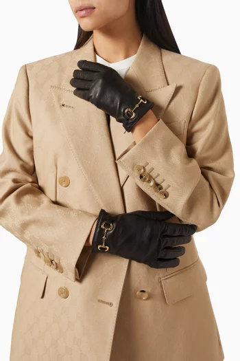 Horsebit Gloves in Leather