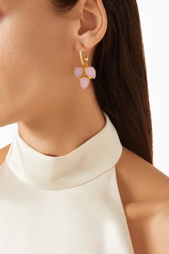 Gemstone Drop Earrings in 18kt Gold-plated Bronze