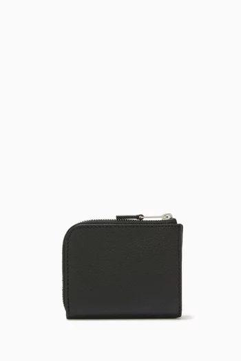 Small Zip Wallet in Grained Leather