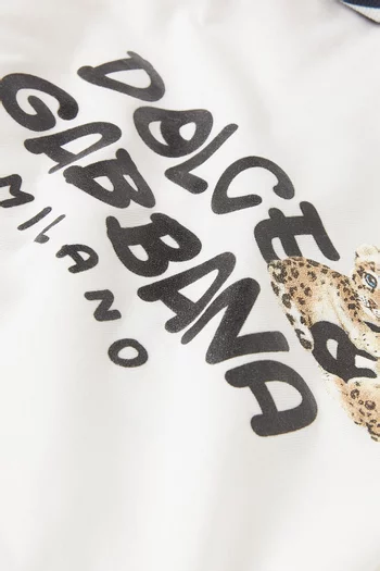 Leopard & Logo-print T-shirt in Cotton-jersey