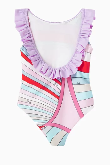 Iride-print Swimsuit in Stretch Nylon