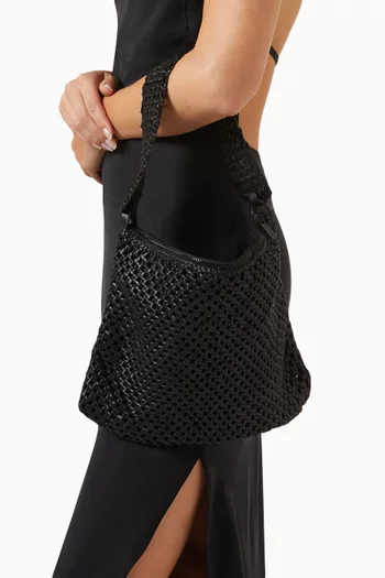 Macrame Shoulder Bag in Leather