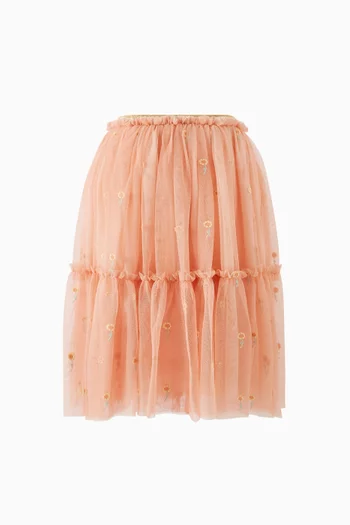 Floral Embroidered Skirt in Tulle