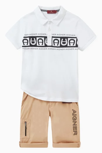 Logo-tape Bermuda Shorts in Cotton