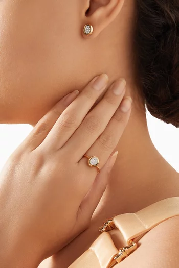 Illusion Oval Diamond Earrings in 18kt Gold