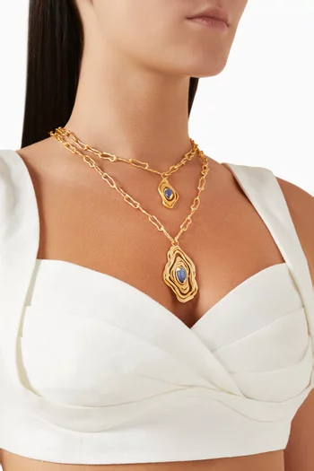 Nebula Layered Necklace in 18kt Gold-plated Brass