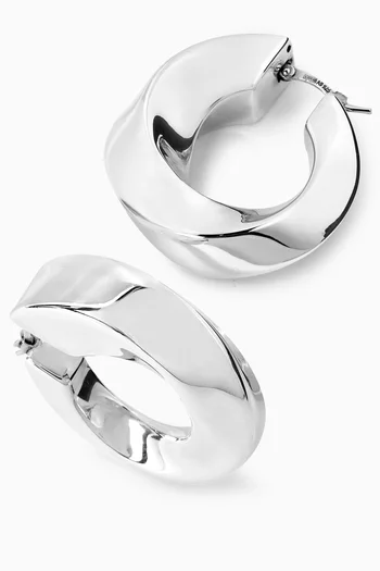 Twist Hoop Earrings in Sterling Silver