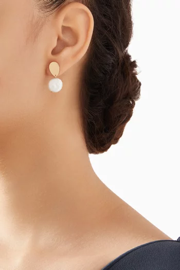 Kiku Pearl Drop Earrings in 18kt Gold