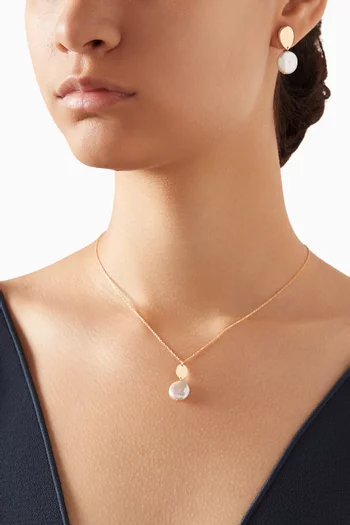 Kiku Coin Pearl Necklace in 18kt Gold