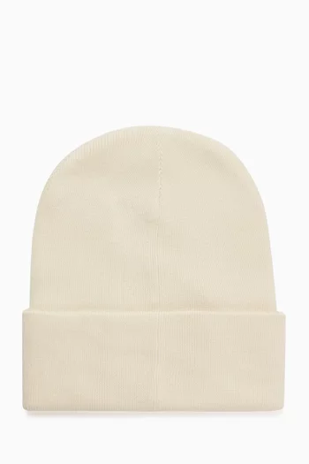 Logo Beanie in Ribbed Cotton
