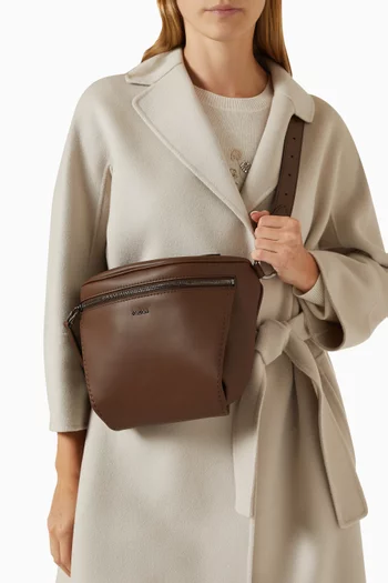 Large Archetipo Belt Bag in Plongé Calfskin Leather