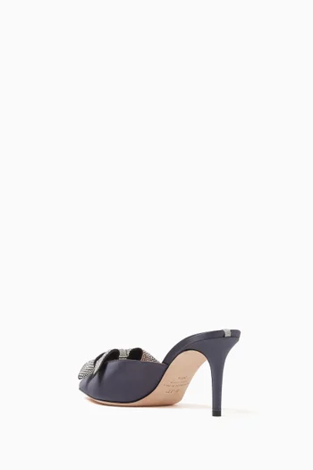 Paley 70 Crystal Bow Mules in Satin