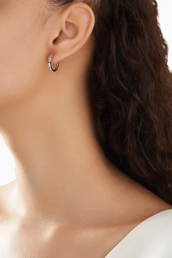Baguette Diamond Hoop Earrings in 18kt White Gold