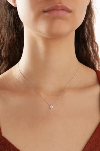Pear Diamond Pendant Necklace in 18kt White Gold