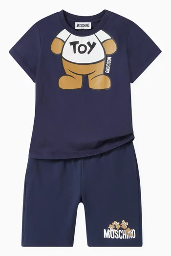 Teddy Bear Print Shorts in Cotton