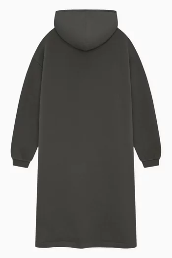 فستان بغطاء رأس وشعار الماركة صوف قطني ونايلون مطاطي