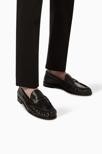 Le Loafer Monogram Penny Slippers in Leather