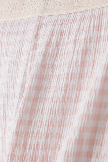 Logo Gingham Leggings in Stretch Cotton