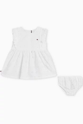 Broderie Anglaise Dress in Cotton
