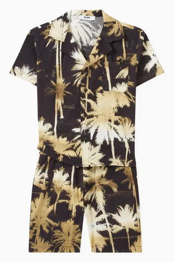 Palm Tree Print Shirt in Cotton