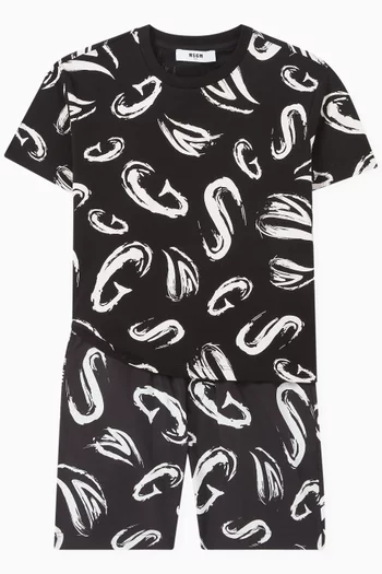 All-over Print T-Shirt in Cotton