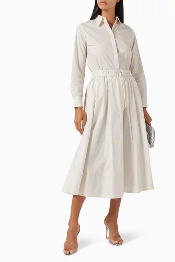 Giralda Midi Skirt in Cotton-poplin