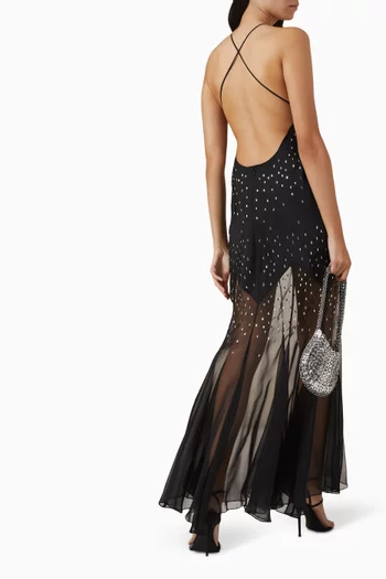 Crystal-embellished Maxi Dress in Tulle