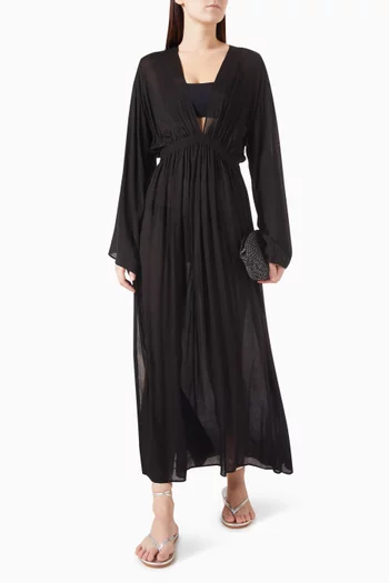 Cremona Plunge Maxi Dress in Rayon-blend