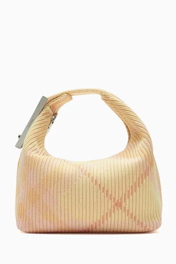 Mini Peg Duffle Bag in Check Knit