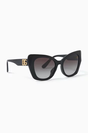 DG Crossed Cat Eye Sunglasses in Acetate