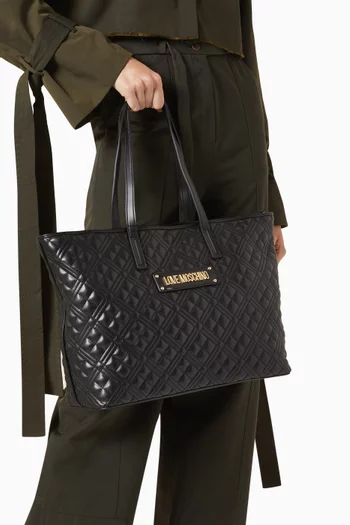 Medium Tote Bag in Quilted Faux Leather