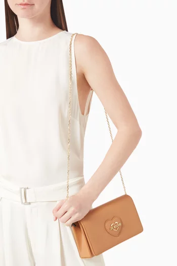 Small Sweet Heart Crossbody Bag in Faux Leather
