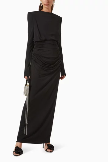 Draped Maxi Skirt in Jersey