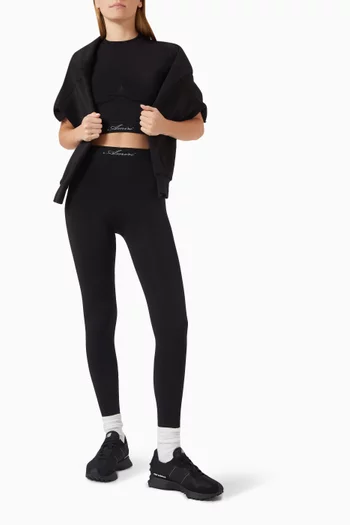 Seamless Logo-band Crop Top in Knit