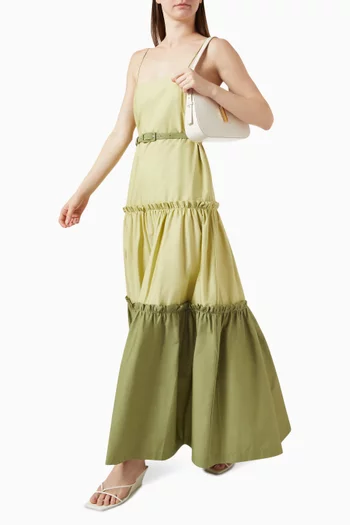 Jellyfish Belted Maxi Dress in Cotton