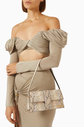 Le Grand Bambino Shoulder Bag in Snake-embossed Leather