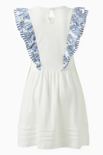 Printed Frill-sleeve Dress