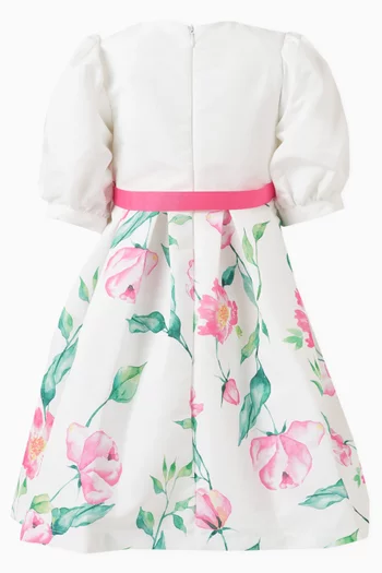 Floral Puff-sleeve Dress