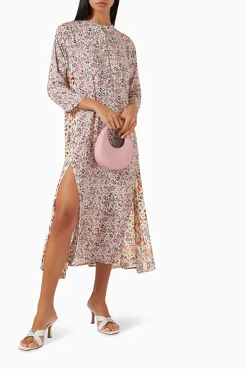 فستان ايزوبيل متوسط الطول بنقشة زهور رايون
