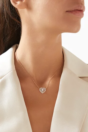 Premium Heart Necklace in 4kt Rose Gold-plated Silver