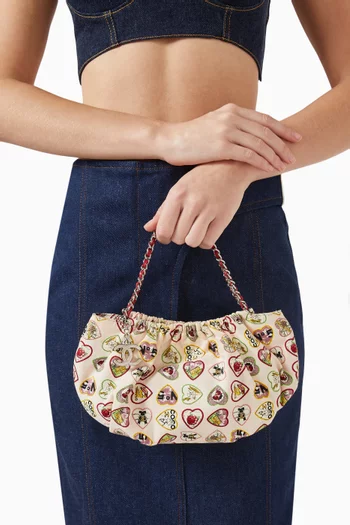 Valentine Heart Top-handle Bag in Canvas