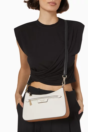 Hudson Colour-block Convertible Crossbody Bag in Leather